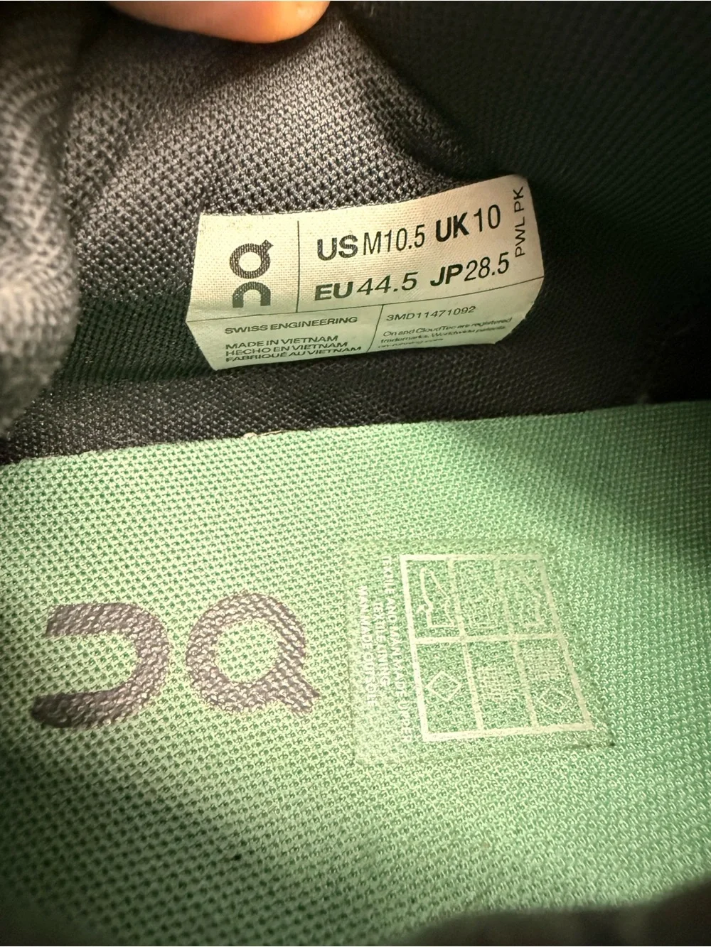 On Running Men's Black Sneakers with Green Accents